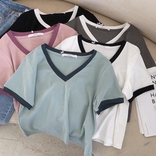 áo thun croptop cổ V