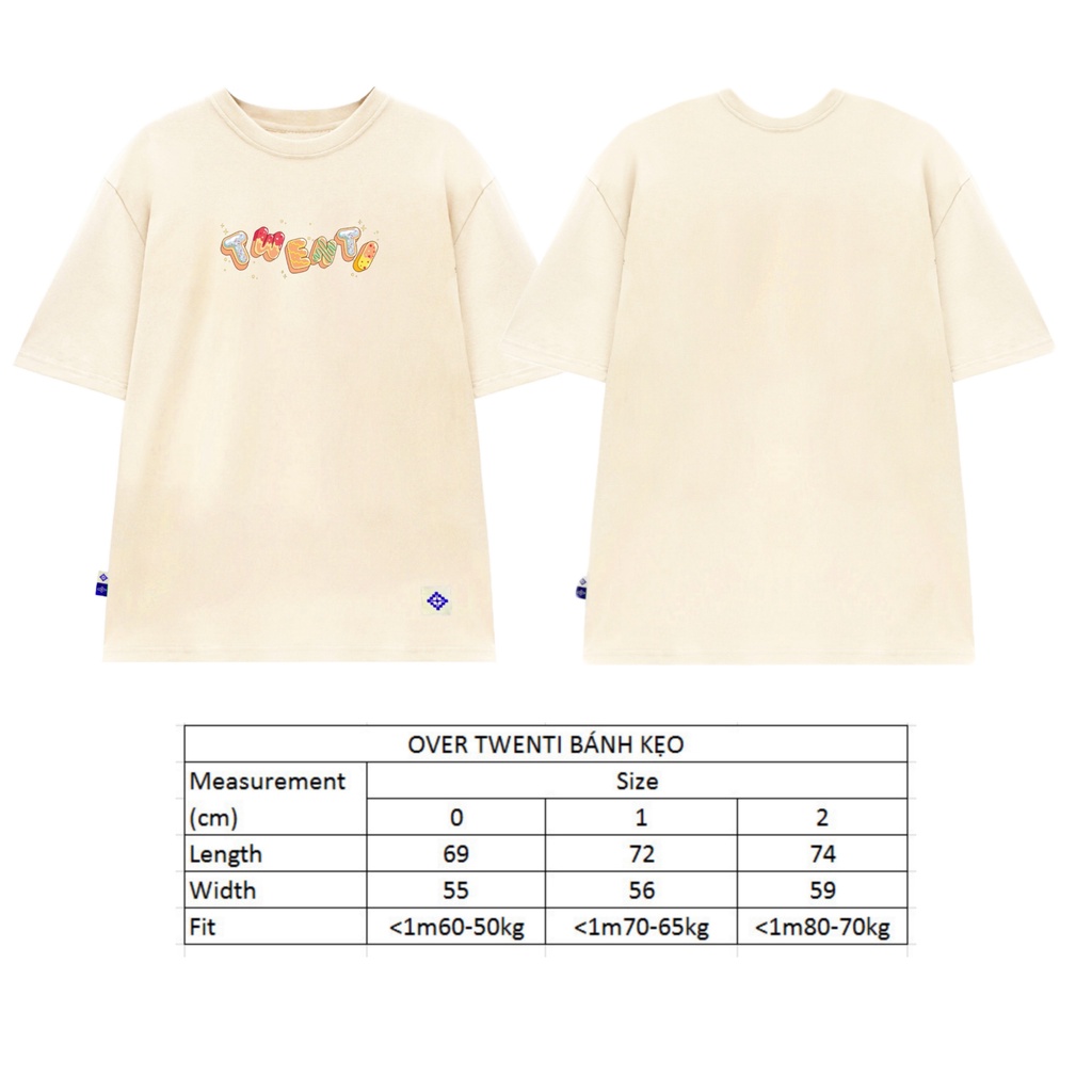 ÁO THUN TWENTI COTTON FORM OVERSIZE BÁNH KẸO