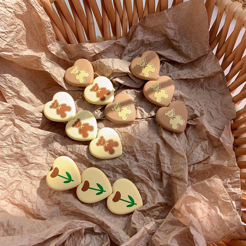 Kẹp Tóc Hình Trái Tim Hoạt Hình Phong Cách Hàn Quốc Dễ Thương Cho Nữ