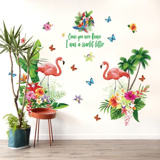 decal dán tường đôi hồng hạc