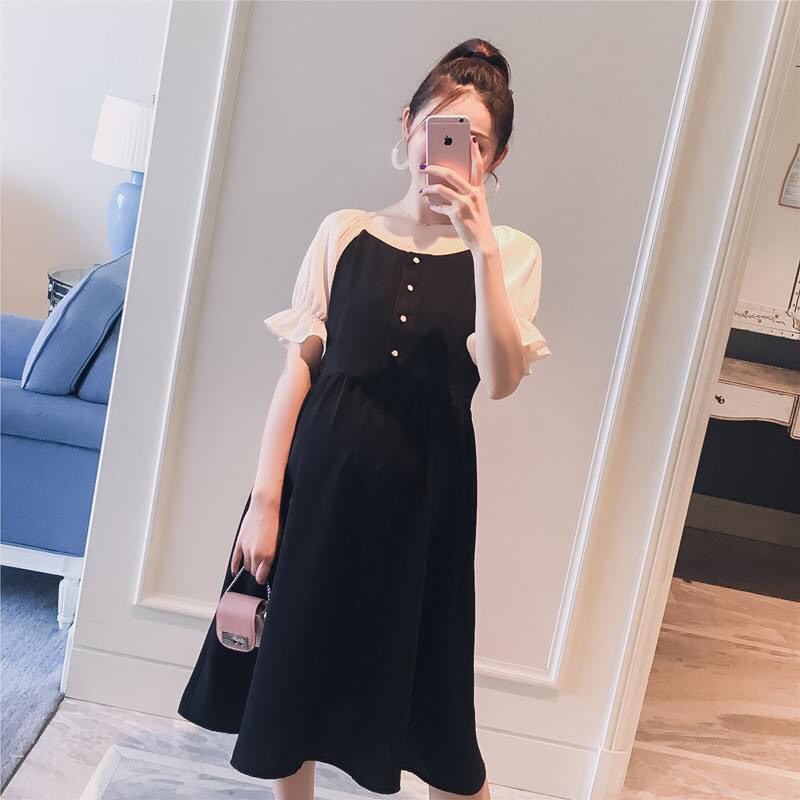 Váy bầu đẹp chất đũi Hàn mềm mịn