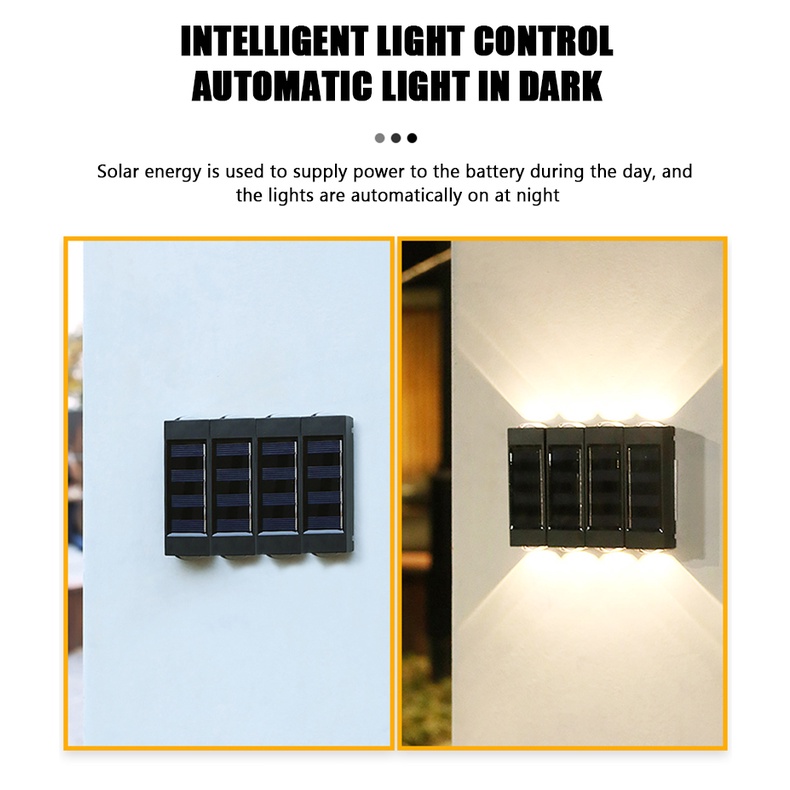 Đèn LED Gắn Tường Sử Dụng Năng Lượng Mặt Trời Chống Thấm Nước Dùng Trang Trí Ngoài Trời