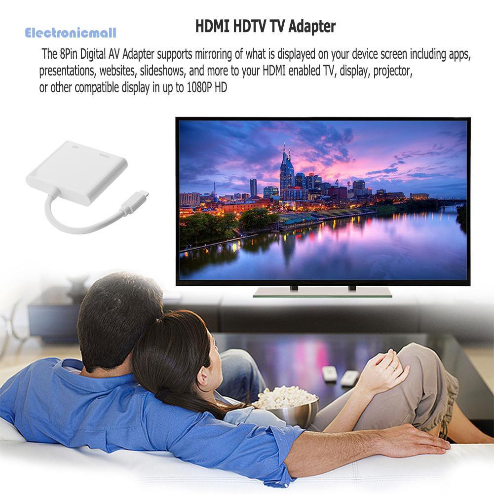 Dây Cáp Chuyển Đổi Hdmi 8pin Sang Hdmi Hdtv Tv 1080p Cho Iphone Ipad Air