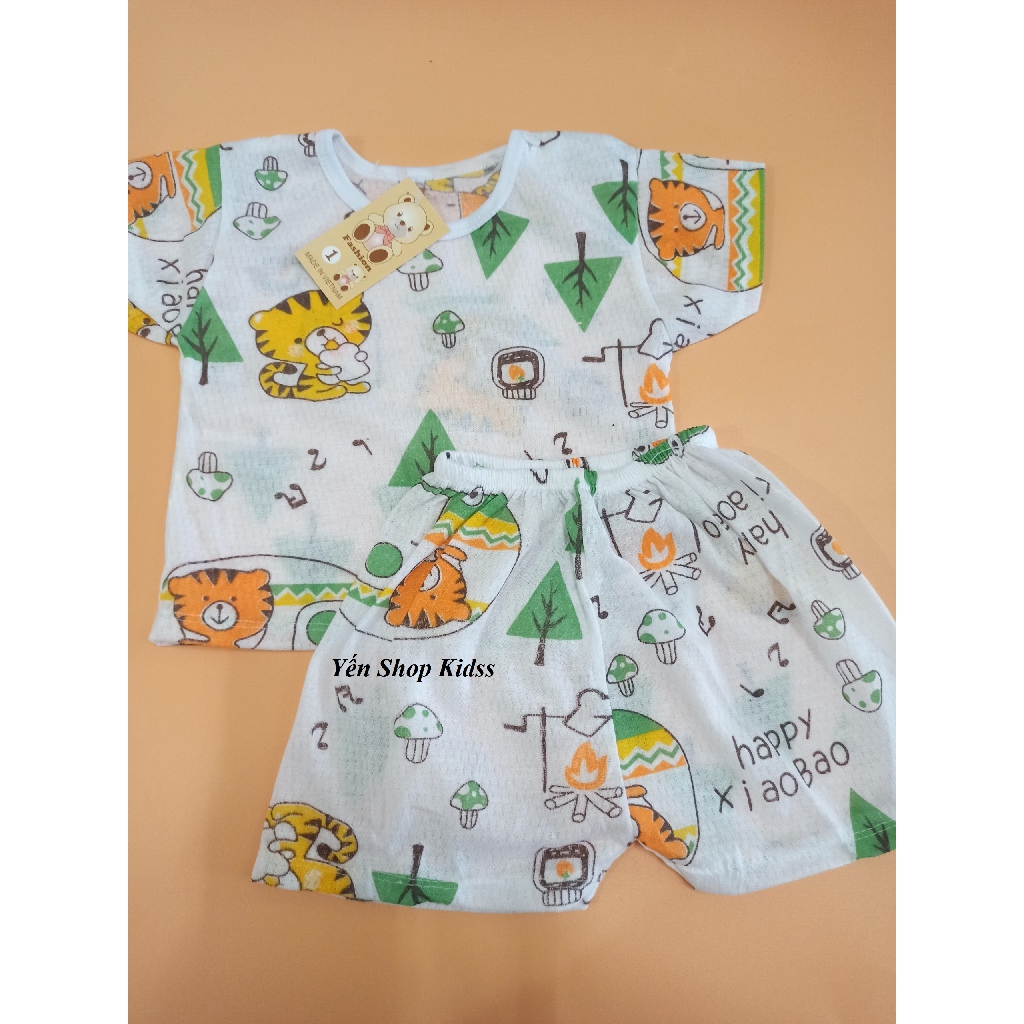 Sale !!! Bộ Cộc Tay Thông Hơi Cài Vai Cho Bé (6-16kg)(1143 )