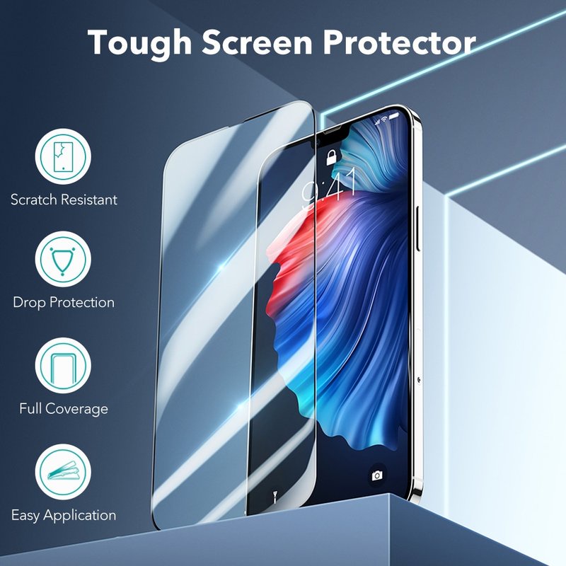 Kính Cường Lực Bảo Vệ Toàn Màn Hình Kèm Phụ Kiện Cho iPhone 14 13 12 11 Pro Max Mini SE 2022