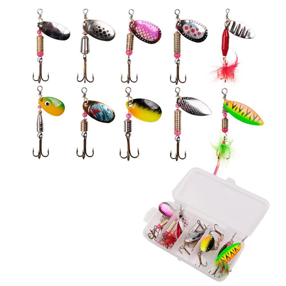 Set 10 Mồi Câu Cá Di Động Bằng Kim Loại Lấp Lánh