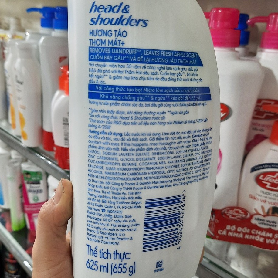 Dầu gội Head & Shoulder sạch gàu hương táo thơm mát 625 ml