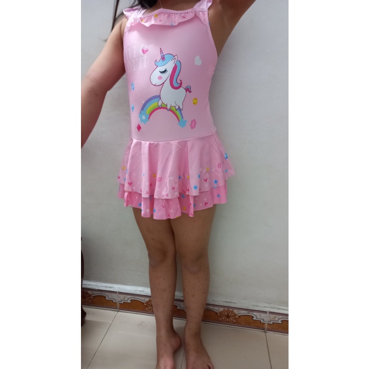 Hàng có sẵn- Áo bơi bé gái size đại 2020 Unicorn, áo bơi kỳ lân hồng siêu xinh không kèm mũ