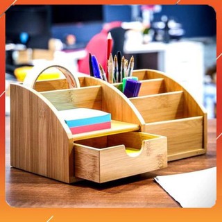 HOT! Khay đựng bút bằng gỗ tre - Hộp bút gỗ tre để bàn cao cấp [POKETO-05/H]