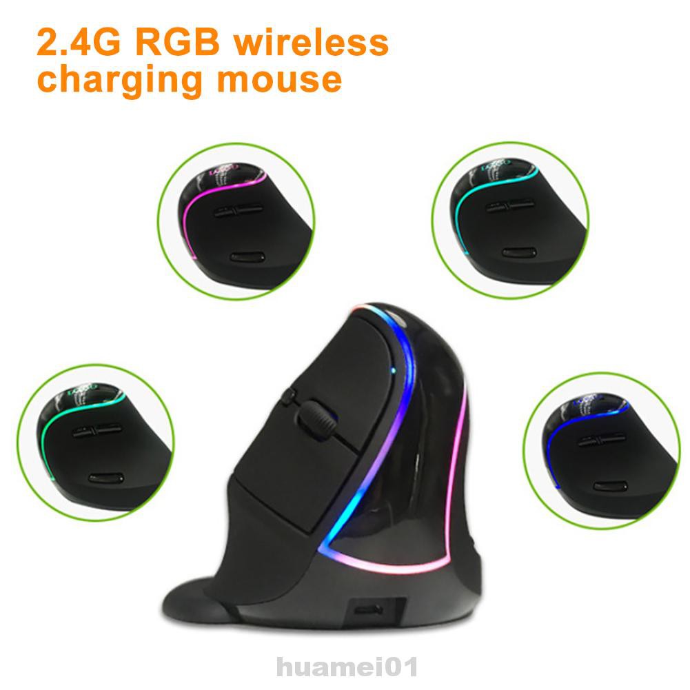 Rechargeable Vertical Wireless Mouse Silent Fashion Home Office With USB Receiver 4 Adjustable DPI For Mac