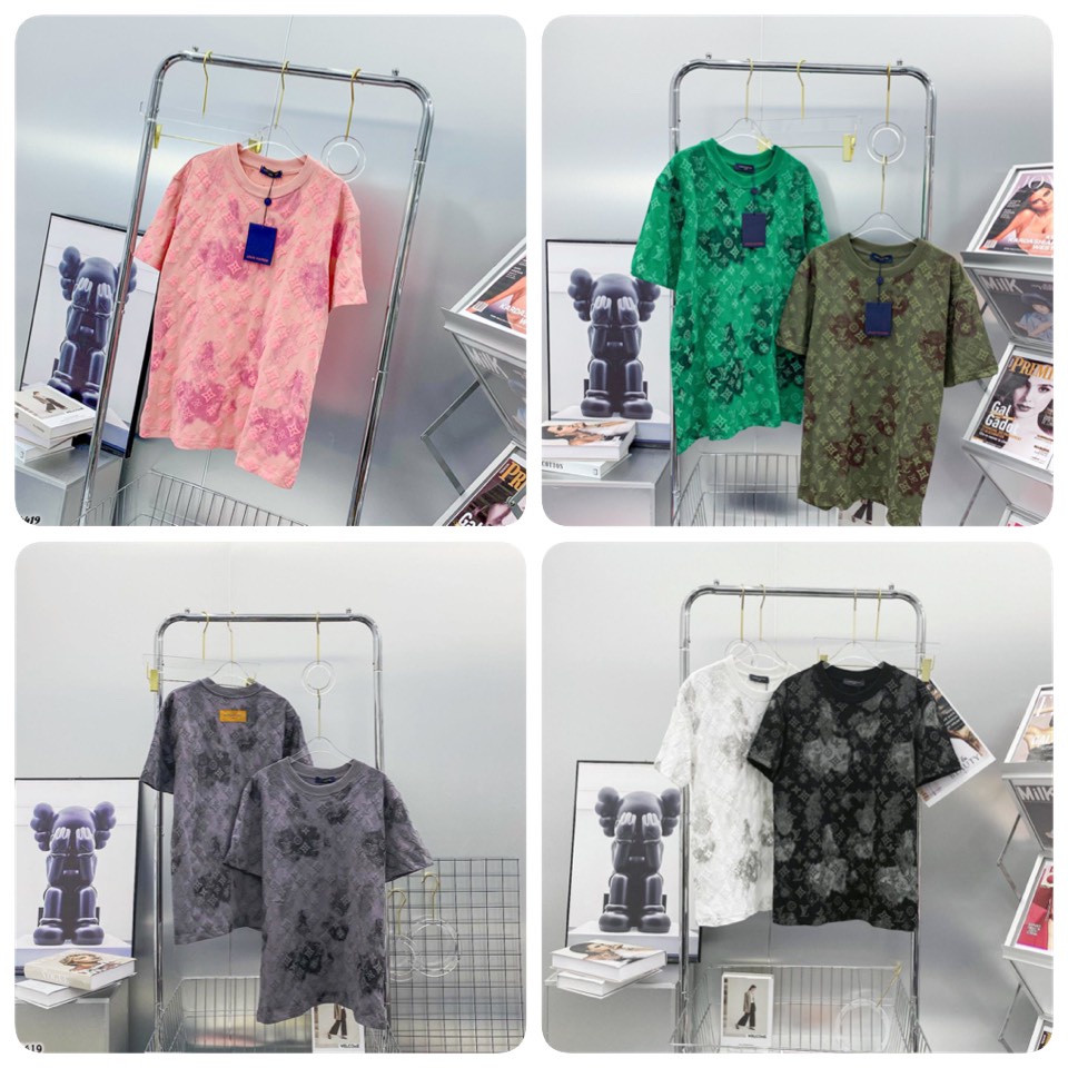 Áo Phông Nữ LV Hoạ Tiết Nổi Vải Cotton Mát Mịn - Áo Phông LV Nữ Nữ Cao Cấp  - Áo Đôi Nam Nữ Cao Cấp