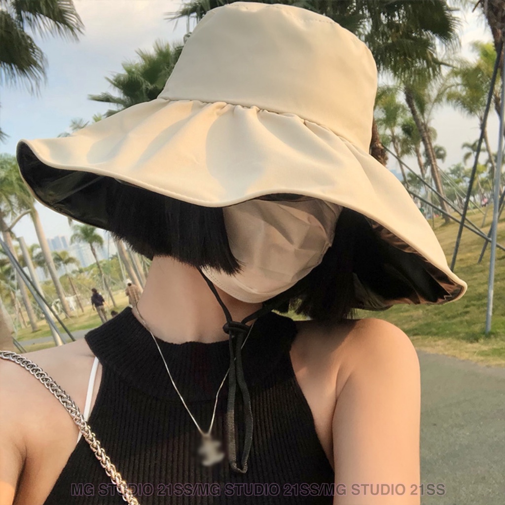 Mũ MG STUDIO vành rộng chống nắng thoải mái hợp thời trang