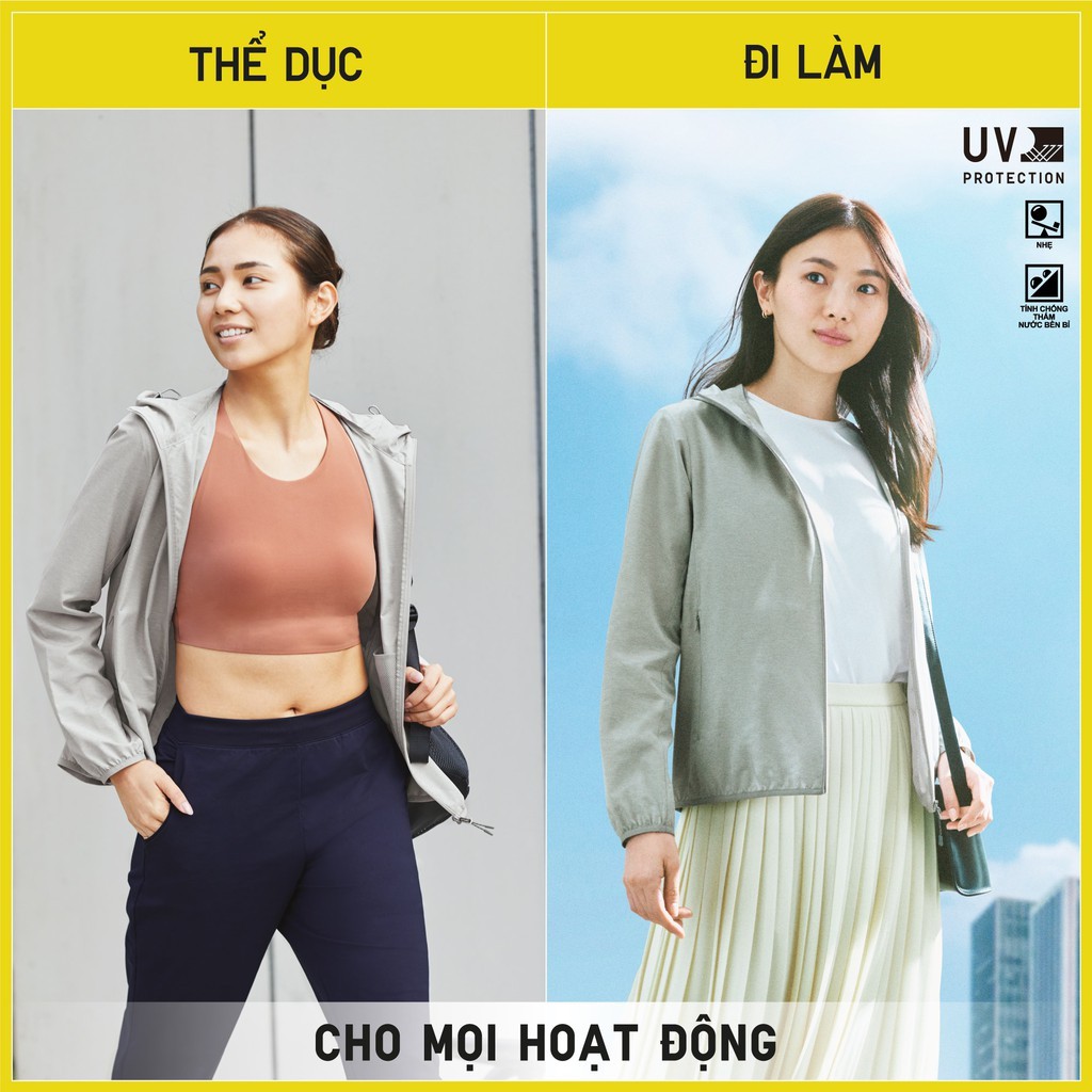 Áo khoác chống nắng nữ Uniqlo 429058 vải dù Women Pocketable UV Cut Parka Chính Hãng