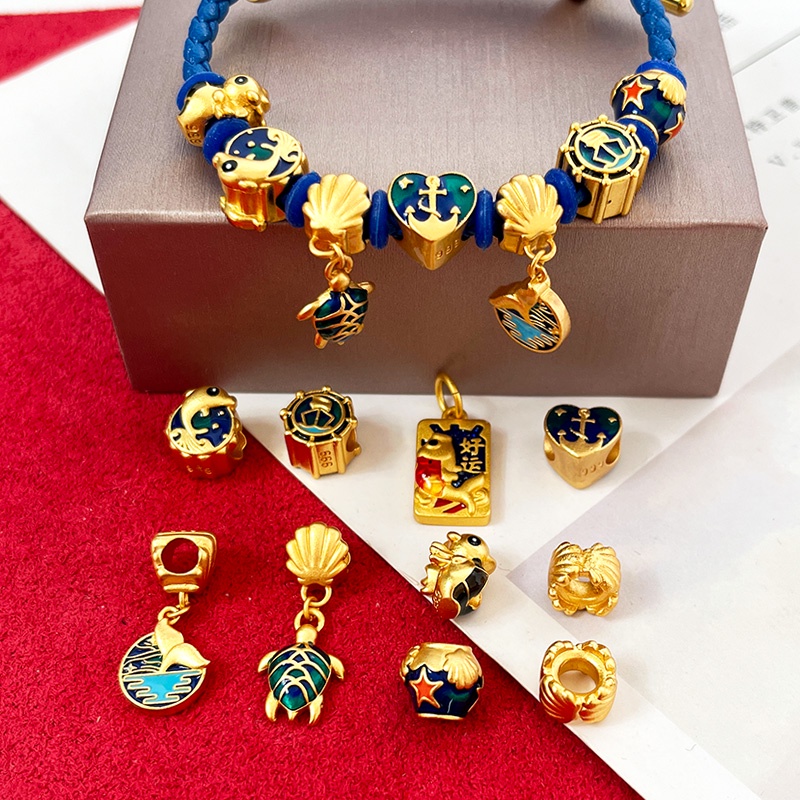 Hạt Xỏ Vòng Tay Hình Cá Ngựa / Thuyền Buồm Độc Đáo diy