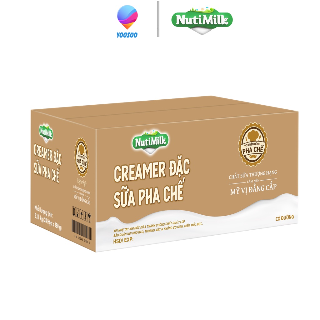 Combo 02 Hộp Creamer Đặc Sữa Pha Chế Có Đường Hộp 385Gr - NUTIFOOD - YOOSOO MALL
