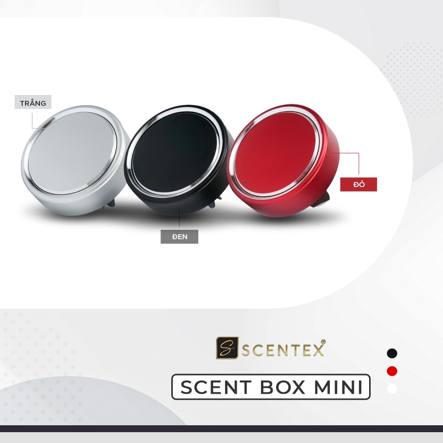 Nước hoa xe hơi cao cấp Scent BoxMini, khử mùi chống say xe, thoải mái tinh thần, tặng kèm tinh dầu, Thương hiệu Scentex