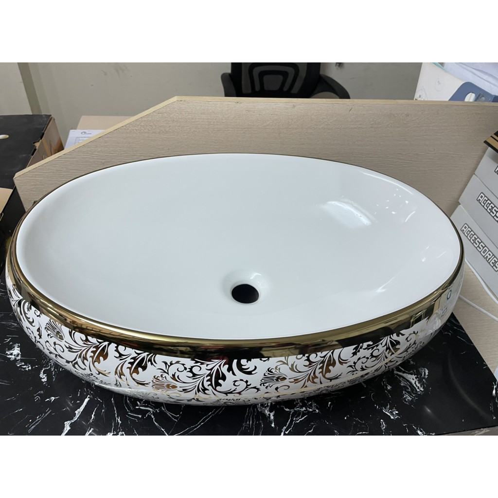 Chậu Elip hoa văn mai vàng | BigBuy360 - bigbuy360.vn