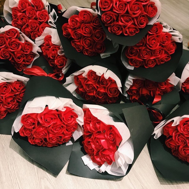 ‼️‼️Mẫu bó hoa sáp thơm đỏ 11 bông ‼️‼️