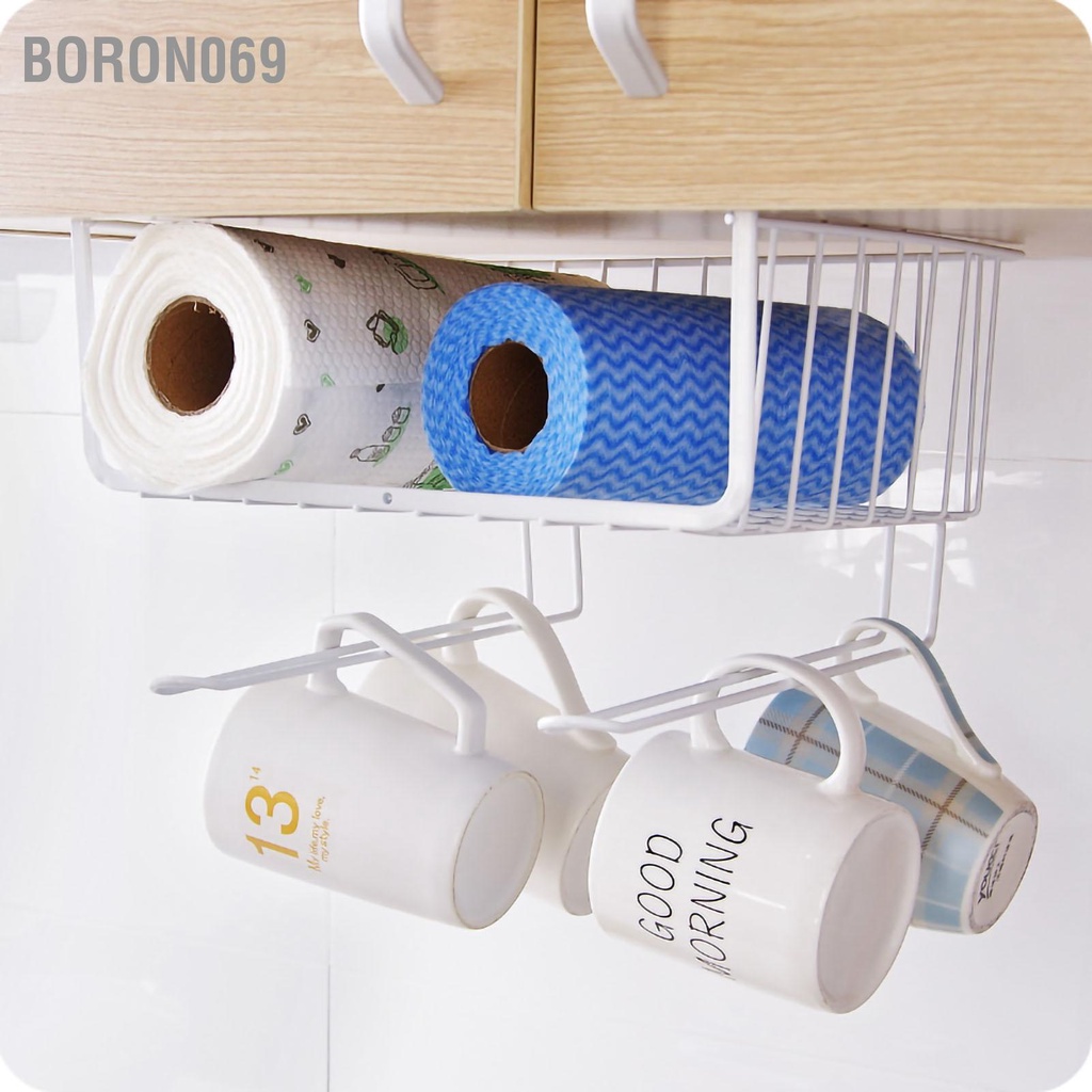 Kệ Sắt Có Móc Cong Treo Dưới Kệ Tủ Chịu Lực Tốt Boron069