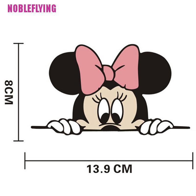 1 Sticker Dán Kính Chiếu Hậu Hình Chuột Mickey Dễ Thương 14x8cm