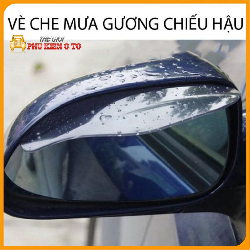 BỘ 02 TẤM VÈ CHE MƯA GƯƠNG KÍNH CHIẾU HẬU XE Ô TÔ