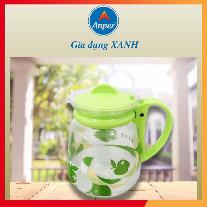 Bình Nước Thủy Tinh Green Apple Vân Hoa 1.3 Lít  Cao Cấp Sang Trọng !