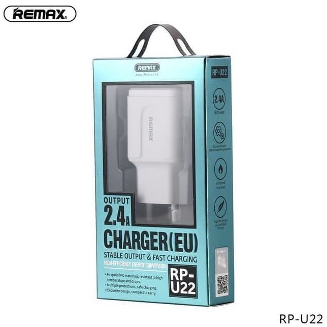 Bộ Sạc Nhanh Remax Rp-U22 Type-C / Micro Usb 2 Trong 1 2.4a 2 Cổng Usb Tiện Dụng