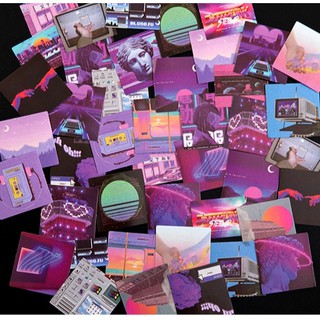 Hộp 46 miếng sticker mẫu buổi tối tím purple night