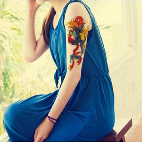 Hình xăm dán nam tatoo phượng hoàng kích thước 15 x 21 cm