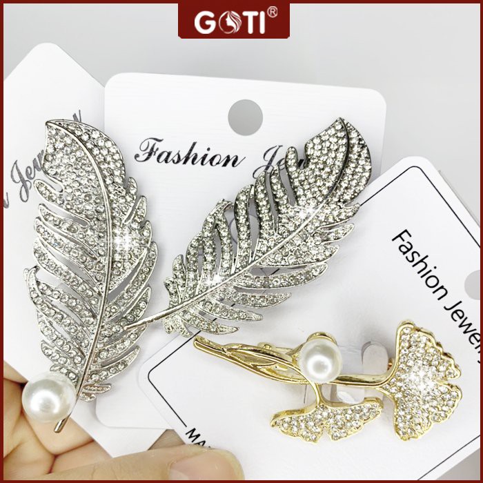 GOTI 14 - Charm Cài Áo Cành Hoa Cao Cấp Kiểu Tag Cài Váy Đẹp Thanh Lịch Dành Cho Nữ Kiểu Dáng Hoa Cao Cấp Đa Dạng