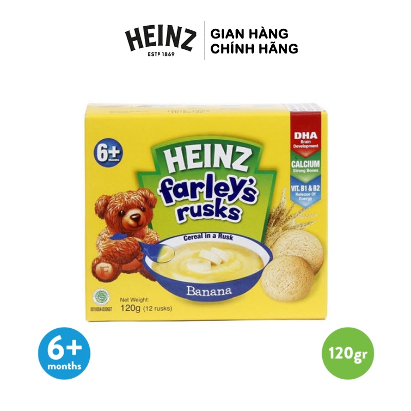 Bánh Quy Ăn Dặm Heinz Farley's Chuối 120G [Hsd: 18/12/2025]