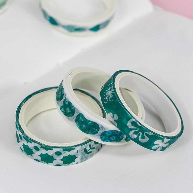 Set 12 Băng dính washi tape loại 1cm x 3m nhiều mẫu cute hàng cao cấp