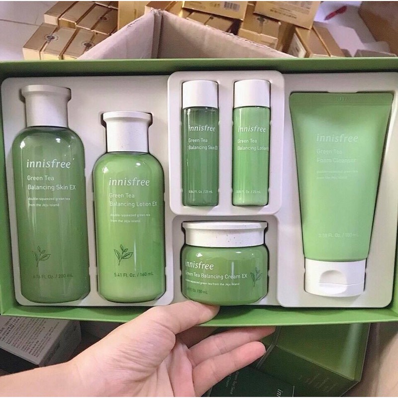 Bộ Dưỡng da trà Xanh Innisfree Green Tea balancing skin 6 món