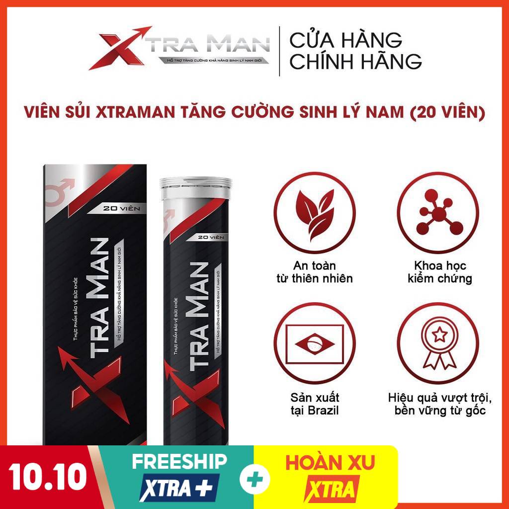 Viên Sủi Xtraman Tăng Cường Sinh Lý Nam Giới - Cải Thiện Sinh Lý Nam Giới Lọ 20 Viên Chính Hãng