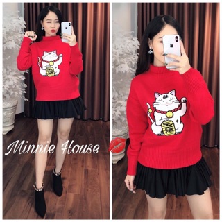 Áo len mèo thần tài