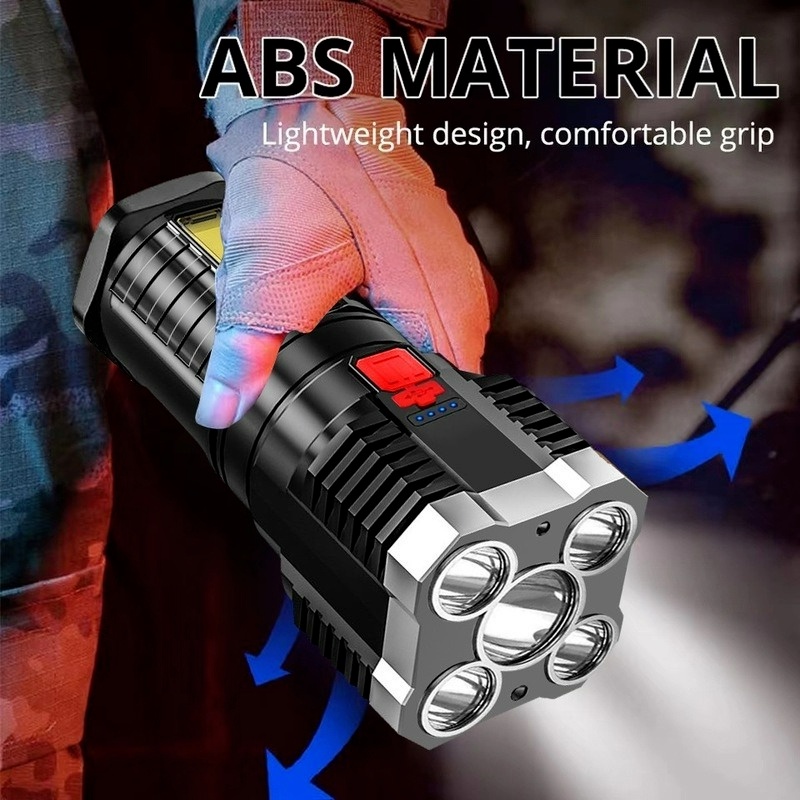 Đèn Pin LED COB Siêu Sáng 3 Trong 1 Có Thể Sạc Lại Tiện Dụng