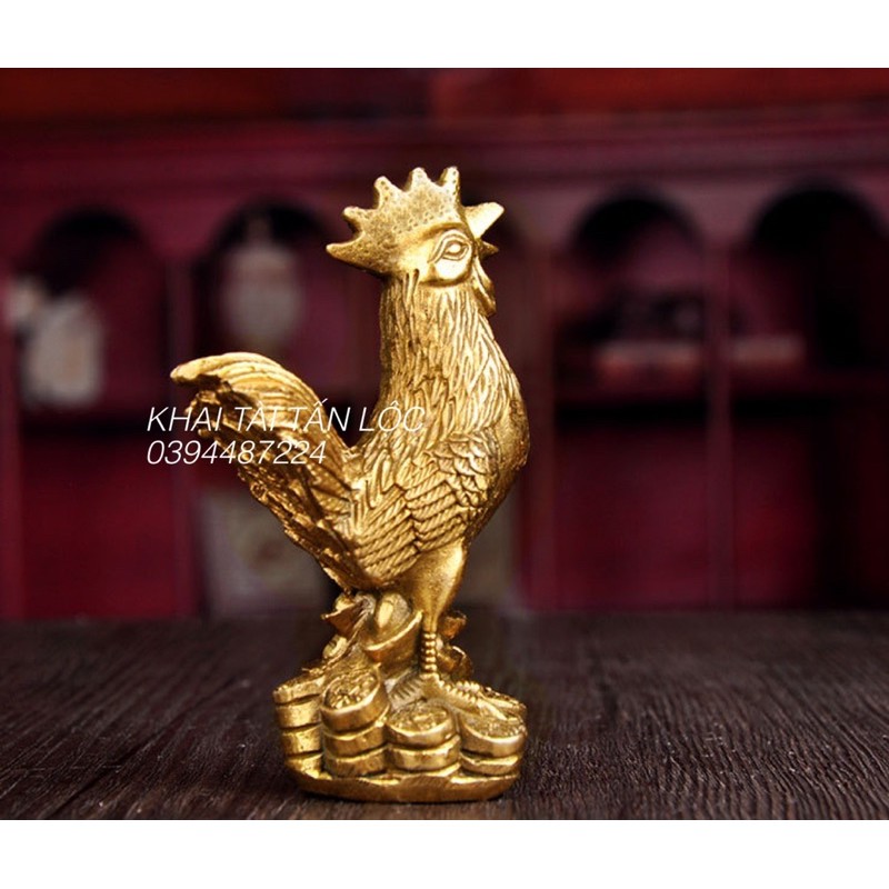 Tượng gà trống phong thủy bằng đồng