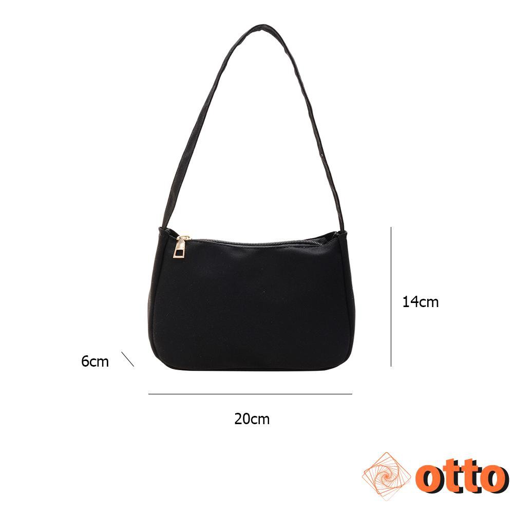 Fashion Solid Color Top-handle Clutch Women Casual Nylon Shoulder Bag Travel Street Underarm Totes