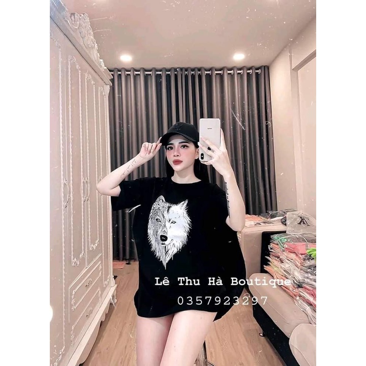 [RẺ VÔ ĐỊCH] Áo thun unisex mặt sói in to basic form rộng tay lỡ dành cho nam nữ