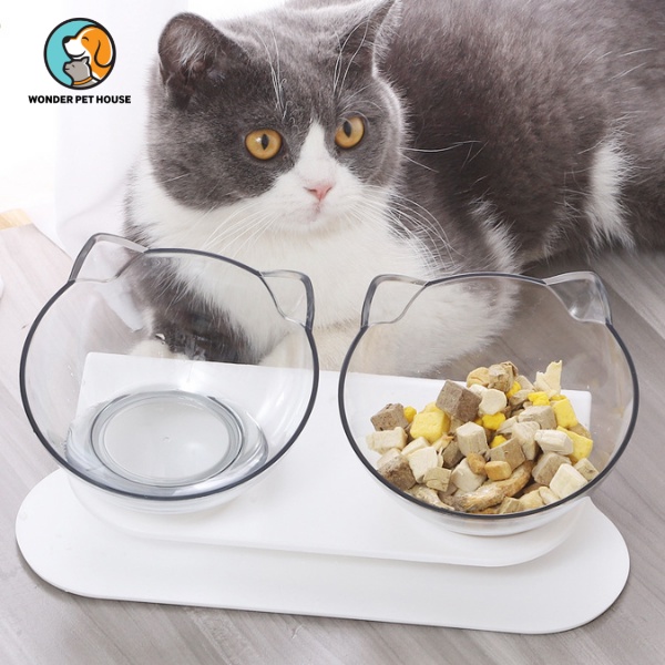 Bát chén ăn đôi chống gù hot tiktok cho thú cưng