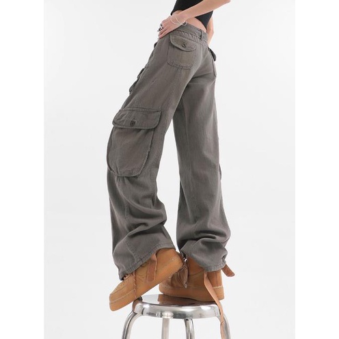 Quần Yếm Ống Rộng Phong Cách Hip Hop Mỹ Chất Liệu 100% Cotton Cho Nam Nữ