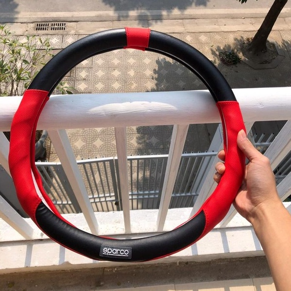 Bọc vô lăng ô tô sparco f1 có chống trượt cao su non tăng độ bám tay lái -  size 38cm