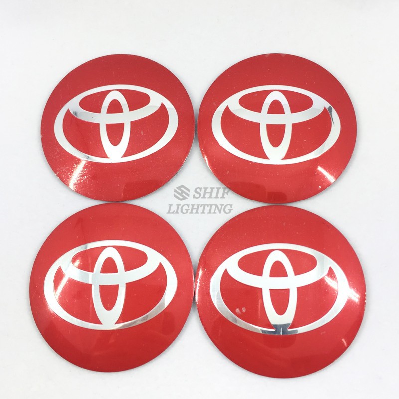 Bộ 4 miếng dán bánh xe hơi Toyota logo 56mm the ordinary