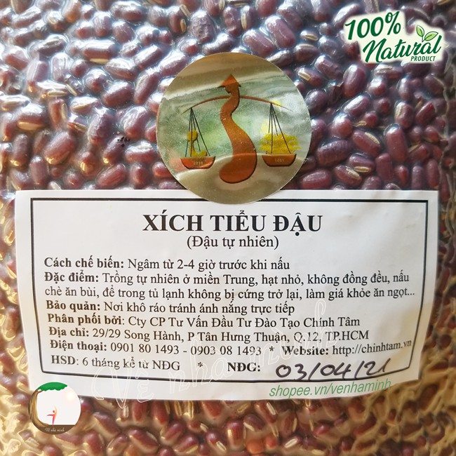 XÍCH TIỂU ĐẬU THUẦN CHỦNG HỮU CƠ TỰ NHIÊN 100% 500g ( Hạt đỗ đỏ nhỏ ) dùng nấu chè, làm giá đậu, nấu trà...