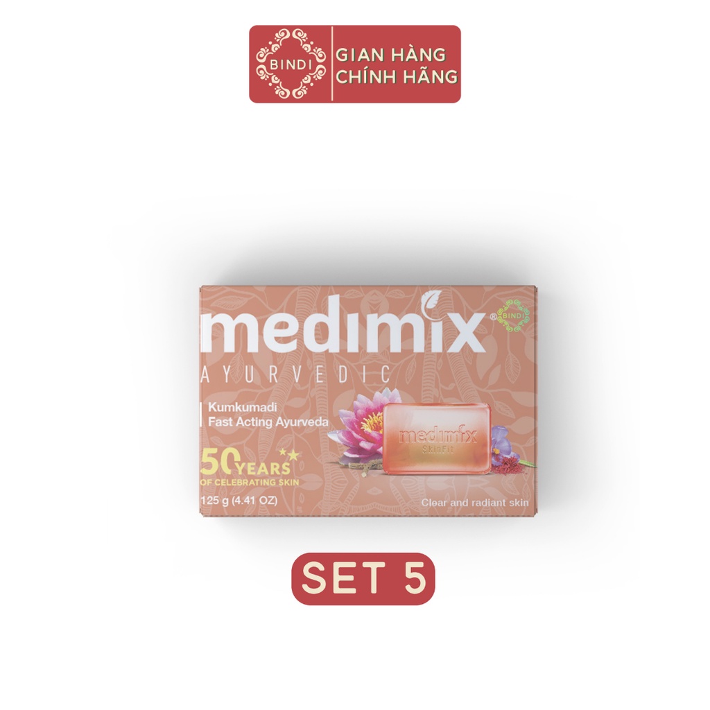 Set 5 Xà phòng Medimix Kumkumadi Nghệ Tây 125g/bánh