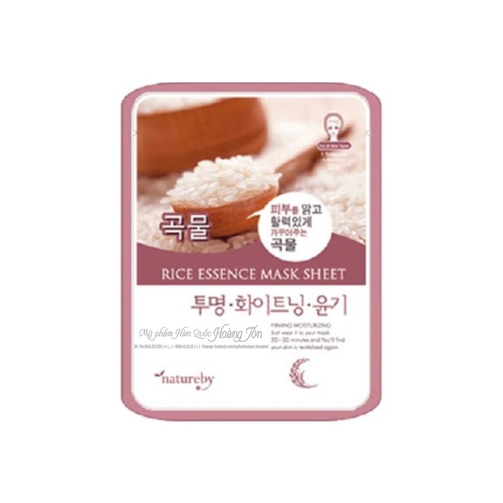 Mặt nạ dưỡng da Hàn Quốc đủ loại chiết xuất thiên nhiên Natureby Essence Mask Sheet