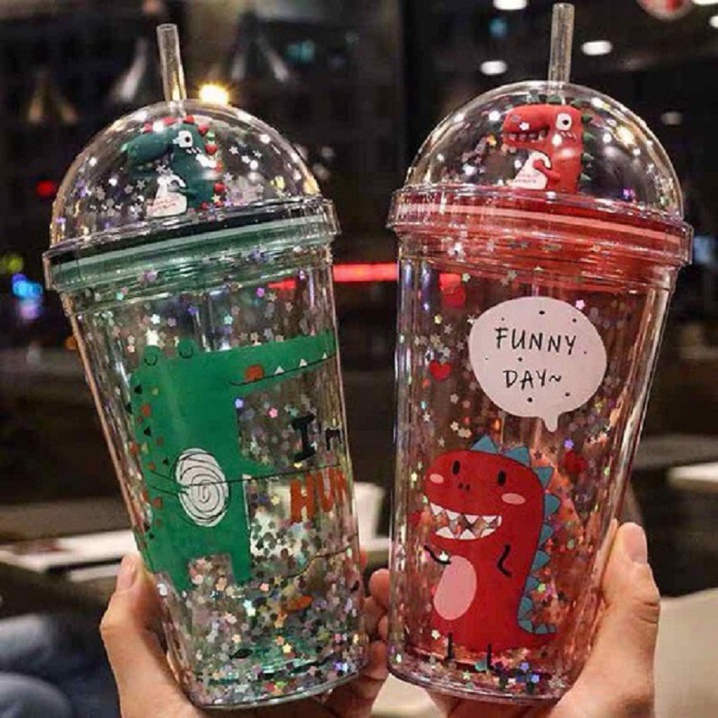 Bình Nước ❣️FREE SHIP ❣️ Bình Đựng Nước Khủng Long 3D cute 500ML