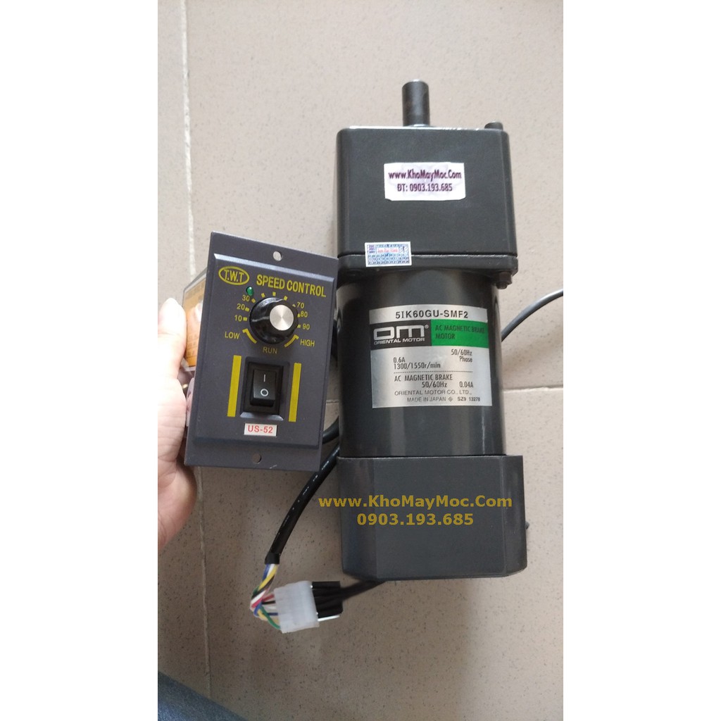 Motor 60w 220vol, chỉnh điều tốc, đảo chiều, nhông ngoài trục, tiết kiệm điện năng