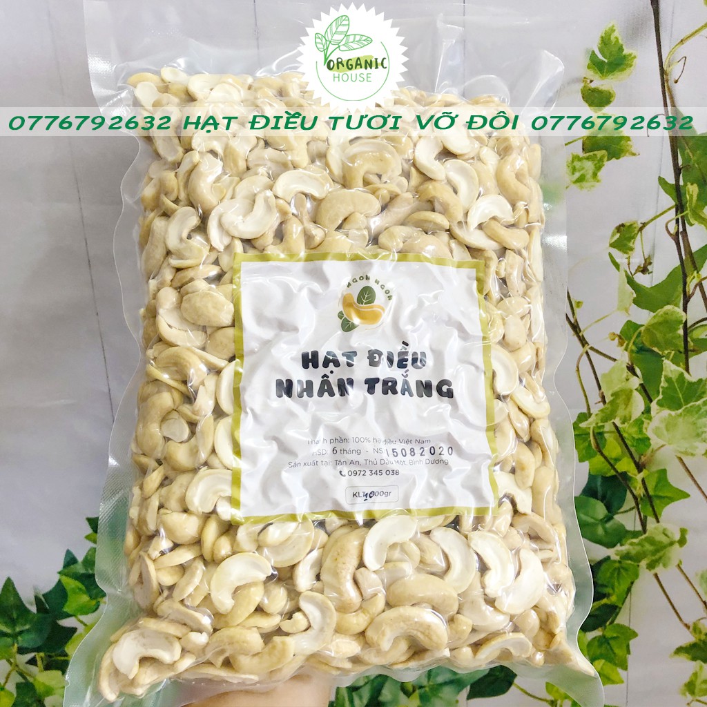 1kg Hạt điều tươi vỡ đôi sạch - dùng nấu sữa, làm bánh, granola