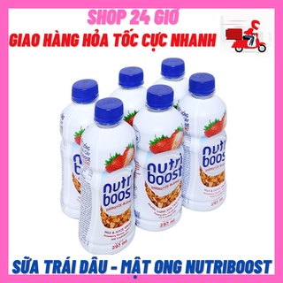 Sữa trái cây nutriboost vị dâu 1 lốc 6 chai